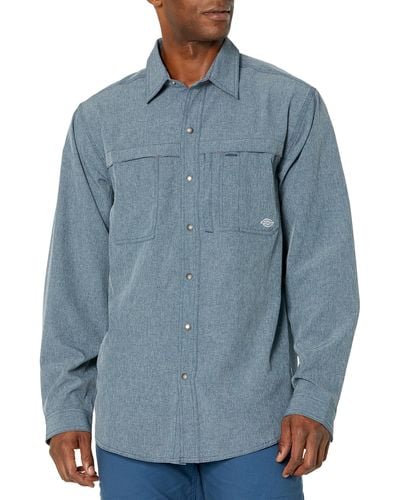 Dickies Big & Tall Cooling Long Sleeve Work Shirt - Blue