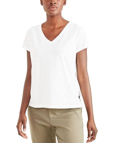 Dockers Slim Fit Short Sleeve Favorite V-neck Tee Shirt, - White
