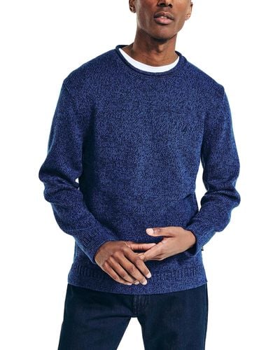 Nautica Rolled Crewneck Sweater - Blue