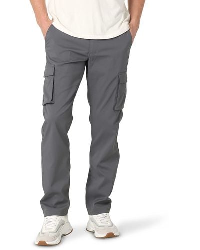 Lee Jeans Extreme Motion Synthetic Cargo Straight Fit Pant - Gray