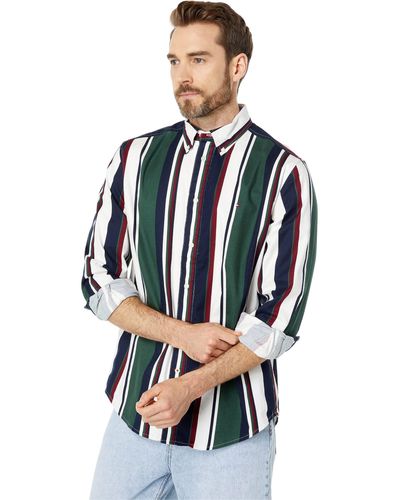 Tommy Hilfiger Adaptive Magnetic Button Down Long Sleeve Shirt Classic Fit - Blue