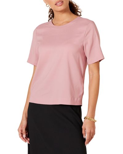 Amazon Essentials Regular-fit Georgette Short Sleeve Top - Pink