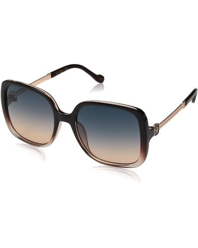 Jessica Simpson J5715 Square Sunglasses With Metal Temple And 100% Uv Protection. Glam Gifts For Her - Black