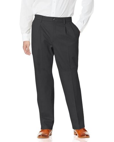 Dockers Men's Relaxed Fit Signature Khaki Lux Cotton Stretch Pants - Pleated, Steelhead, 32w X 30l - Multicolor