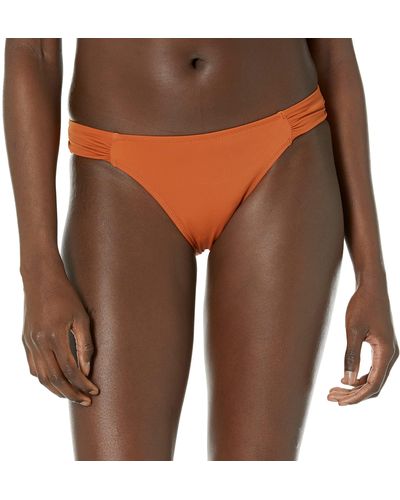 Amazon Essentials Bikini-Unterteil mit Einsatz an der Seite - Braun