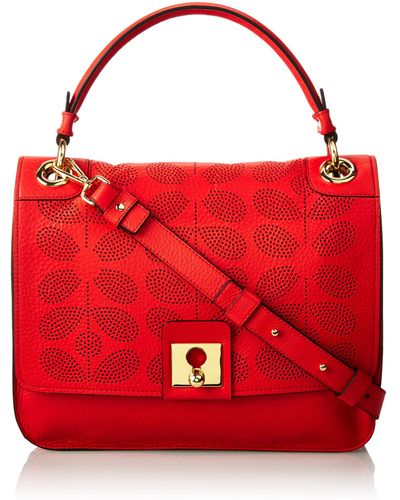 Orla Kiely Sixties Stem Punched Ivy Bag - Red