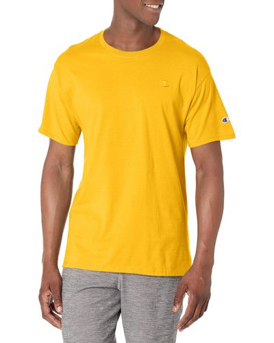 Champion Mens Classic Jersey Tee Shirt - Yellow