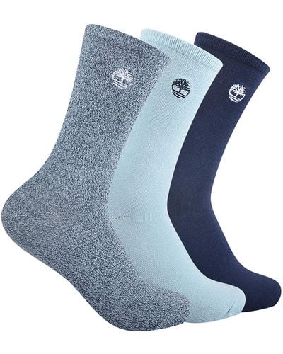 Timberland 3-pack Ribbed Supersoft Crew Socks - Blue