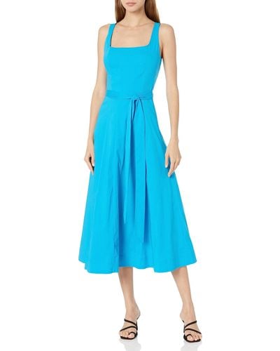 Anne Klein Seamed Fit & Flare Midi Dress - Blue