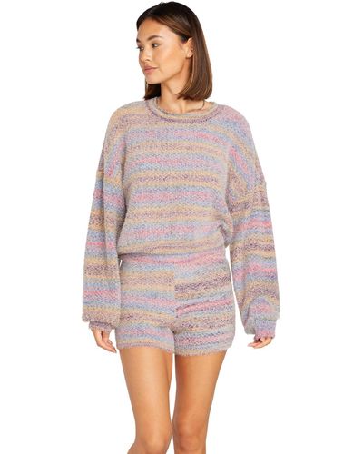 Volcom Quween High Waist Sweater Short - Purple