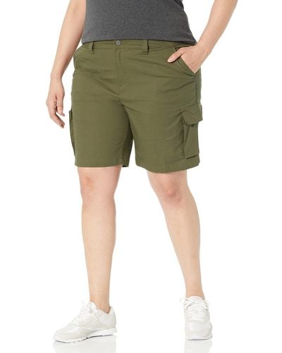 Dickies Womens Plus Ripstop Cargo Shorts Work Utility Pants - Green