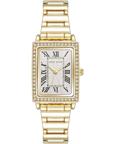 Anne Klein Premium Crystal Accented Bracelet Watch - Metallic