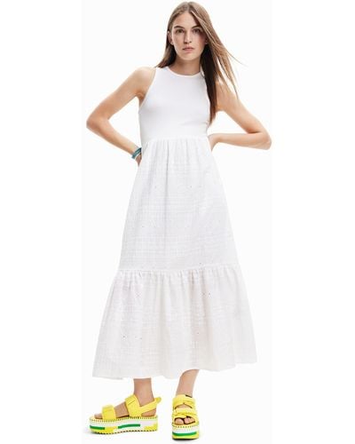 Desigual Woven Dress Sleeveless - White