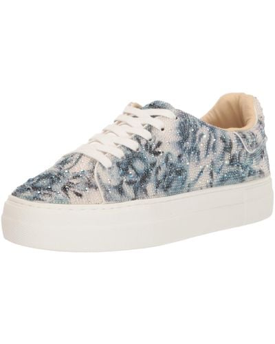 Betsey Johnson Suton Highwall Bling Platform Sneaker | Women's | Bright Blue/Multicolor Floral Print | Size 7.5 | Sneakers