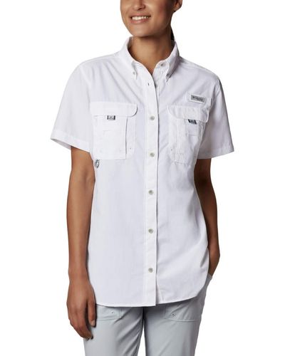 Columbia 's Pfg Bahama Short Sleeve Shirt - White