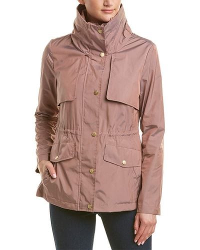 Cole Haan Short Packable Rain Jacket - Pink