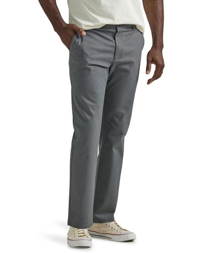 Lee Jeans Extreme Motion Flat Front Slim Straight Pant - Gray