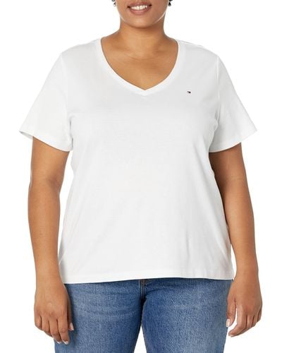 Tommy Hilfiger Short Sleeve V-neck T-shirt - White