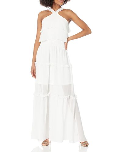 Kendall + Kylie Kendall + Kylie Ruffled Halter Maxi - White