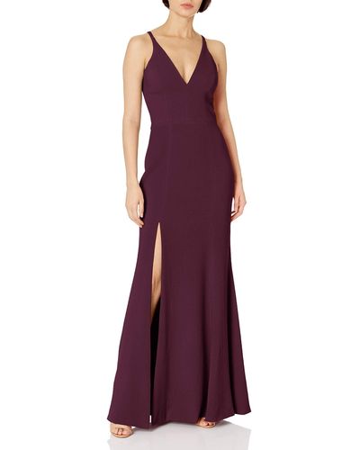 Dress the Population S Iris Crepe Side Slit Gown Special Occasion Dress - Pink