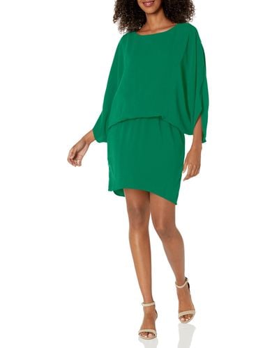 Trina Turk Blouson Dress With Back Bow - Green