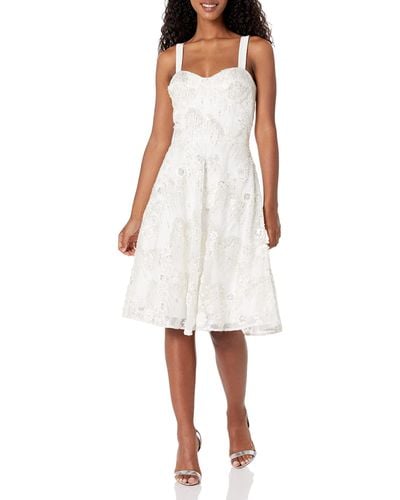 Dress the Population Adelina Knit Beaded Midi Dress - White