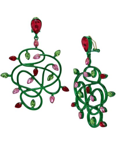 Betsey Johnson S Christmas Lights Earrings - Green