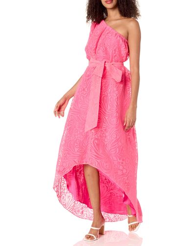 Trina Turk One Shoulder High Low Dress - Pink