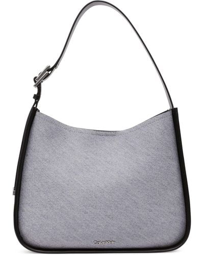 Calvin Klein Dana Organizational Hobo Shoulder Bag - Gray