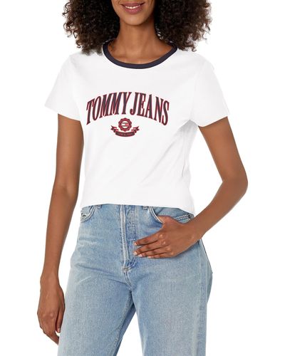 Tommy Hilfiger T-Shirt aus Baumwolle mit grafischem Logo - Weiß