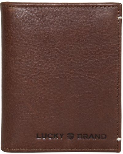 Lucky Brand Smooth Leather L-fold Wallet With Rfid Blocking Lining - Brown