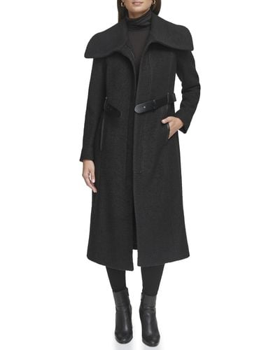 Kenneth Cole Full Length Wool Jacket - Black