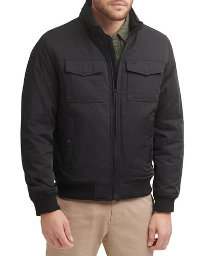 Dockers Quilted Lined Flight Bomber Jacket - Black