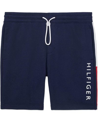 Tommy Hilfiger Mens Sweatshorts With Drawcord Closure Casual Shorts - Blue