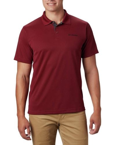 Columbia Utilizer Short Sleeve Wicking And Sun Protection Shirt Polo - Red