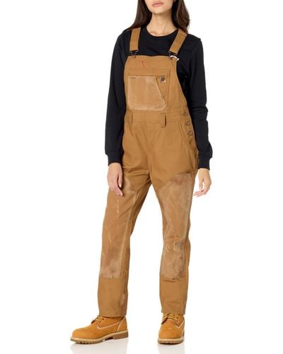 Dickies 's Relaxed Fit Waxed Canvas Bib Overalls - Natural
