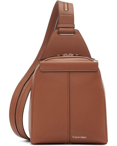 Calvin Klein Myra Convertible Sling Backpack - Brown