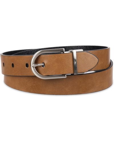 Calvin Klein Two-in-one Reversible Dress Casual Belts For Jeans - Brown