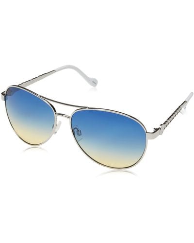 Jessica Simpson Womens J5702 Stylish Metal Uv Protective S Aviator Sunglasses Glam Gifts For 59 Mm - Multicolor