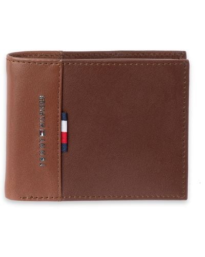 Tommy Hilfiger Two Tone Classic Bifold Wallet-multiple Card Slots - Brown