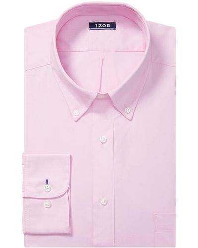 Izod Fit Dress Shirt Stretch Solid - Pink