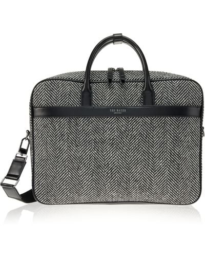 Ted Baker London Andreaz Herringbone Document Bag - Black