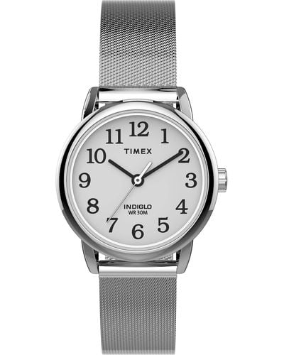 Timex TW2U07900 Easy Reader 25mm Silver-Tone Stainless Steel Mesh Bracelet Watch - Mettallic