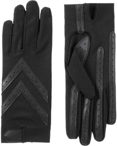 Isotoner Spandex Shortie Touchscreen Gloves - Black
