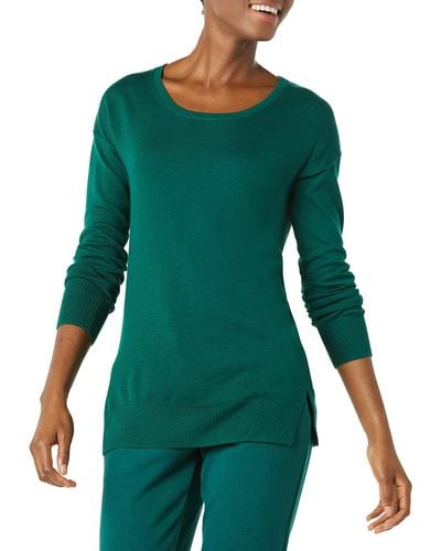 Amazon Essentials Lightweight Long-sleeved Scoop Neck Tunic Sweater - Green