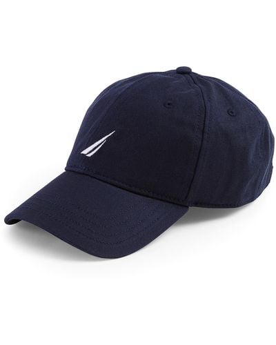 Nautica Mens Classic Logo Adjustable Hat Baseball Caps - Blue