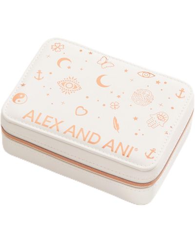 ALEX AND ANI Symbols Motif Jewelry Case - White