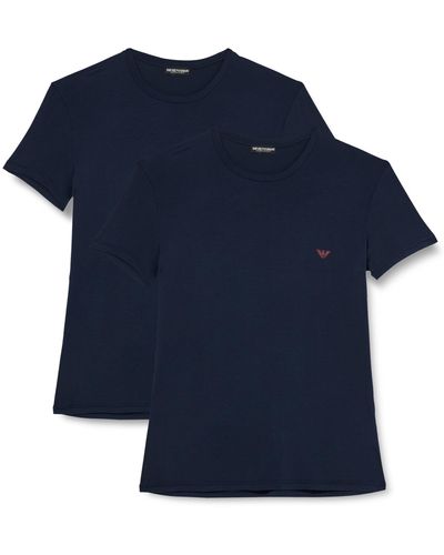 Emporio Armani 2-pack Bamboo Viscose T-shirt T Shirt - Blau