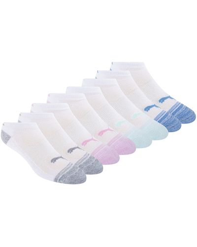 PUMA Womens 8 Pack Low Cut Running Socks - White