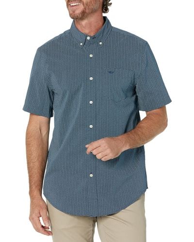 Dockers Classic Fit Short Sleeve Signature Comfort Flex Shirt - Blue